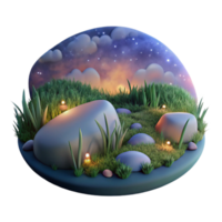 extraordinary abstract Twilight Meadow Cutout with Transparent Background png