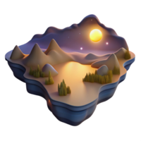 beautiful rustic Twilight Valley Cutout with Transparent Background detailed png