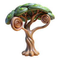 beautiful modern Twisting Tree in Zephyr Zone Cutout on Transparent Background detailed png