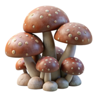 stunning traditional Underground Mushroom Cluster Isolated Transparent Background high resolution png