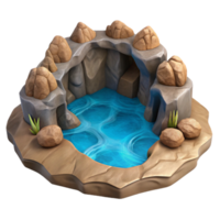 dramatic classic Underground River Isolated with Realistic Water Texture genuine png