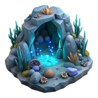 impressive artistic Underwater Cave Exploration Isolated Bioluminescent Glow high resolution png