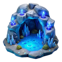 vibrant creative Underwater Grotto with Blue Bioluminescence Cutout professional png
