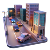wonderful rustic Urban Traffic at Dusk Transparent Background Blurred Motion detailed png