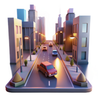 elegant modern Urban Traffic at Dusk Transparent Background Blurred Motion high resolution png