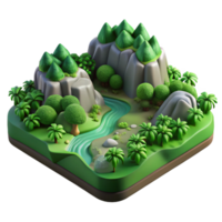 serene abstract Verdant Valley Isolated Earthy Landscape Transparent Background original png