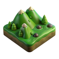 wonderful abstract Verdant Valley Slope Isolated Element with Realistic Lighting png