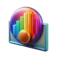 elegant creative Vibrant Spectral Analysis Chart with Transparent Background original png