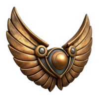 magnificent rustic Vintage Brass Mechanical Wings Isolated Element authentic png