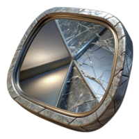 wonderful abstract Warped Reflection in Cracked Mirror Transparent Background professional png