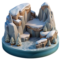 wonderful abstract Winter Fjord Scene with Snow Covered Cliffs Cutout professional png