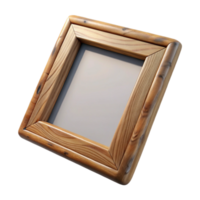 elegant modern Wooden Picture Frame Empty Transparent Background detailed png