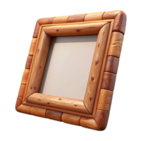 beautiful minimalist Wooden Picture Frame Empty Transparent Background high resolution png
