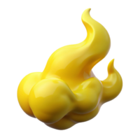 dramatic minimalist Yellow Smoke Wisp Isolated Element on Transparent Background high quality png