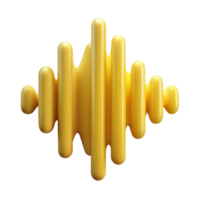 extraordinary abstract Yellow Soundwave Gradient Cutout with Shadow authentic png