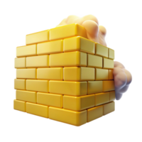 wonderful contemporary Yellow Translucent Smoke Enveloping Brick Wall Transparent Background detailed png