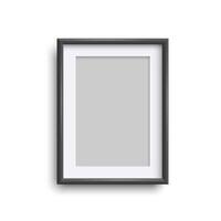 Rectangular black blank frame isolated on white background vector