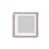 Realistic blank square wood frame with white paper vector