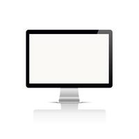 Realistic modern monitor front view on white background vector