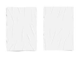 Crumpled and wet wrinkled blank paper texture sheet vector