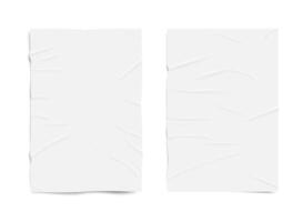 Wet crumpled and wrinkled blank paper texture sheet vector