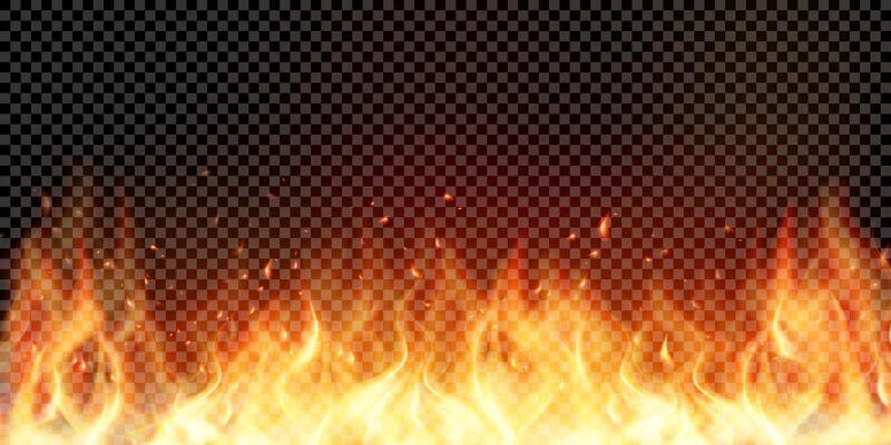Realistic flame with smoke