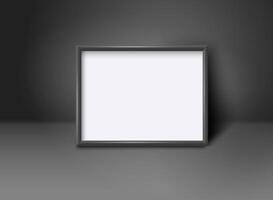 Blank rectangular frame in black interior vector