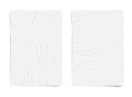 Wrinkled and crumpled wet blank paper texture sheet vector