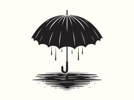 Isolated Umbrella Silhouette Graphic vector