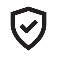 Shield with Check Mark Solid Icon, Checked sign, tick icon, Shield icon, Shield with a checkmark in the middle Protection icon concept vector