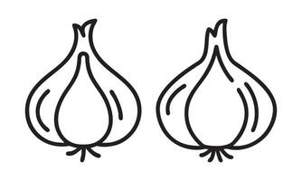 Two Garlic Bulbs Outline Simple vector