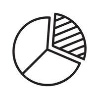 Pie Chart with Three Sections Outline vector
