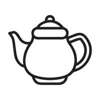 Teapot Outline Simple Kitchenware, teapot isolated on white background vector