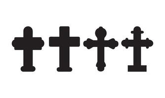 Christian Cross Silhouettes Different Styles vector