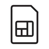 SIM Card Outline Mobile Phone, sim card icon concept, isolated on white background vector