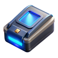 exceptional surreal Professional render, isolated cutout, photorealistic biometric scanner with glowing blue light accents, ultra-detailed with Transparent Background fine detail png