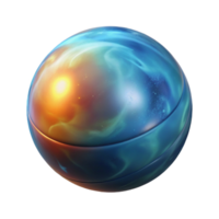 peaceful alluring Hyper-specific, photorealistic, isolated cutout of a professional render, single, ultra-detailed celestial sphere emanating cosmic radiation with Transparent Background handcrafted png