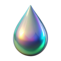 joyful splendid A single, floating teardrop with iridescent colors with Transparent Background 4K png