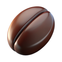 signature retro A single coffee bean, dark and glossy with Transparent Background ultra HD png