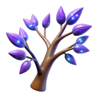majestic urban Professional render, photorealistic, isolated cutout of a single, ultra-detailed, hyper-specific cosmic tree branch with glowing leaves with Transparent Background 8K png