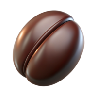 notable mid-century A single coffee bean, dark and glossy with Transparent Background handcrafted png