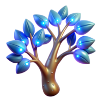 spectacular organic Professional render, photorealistic, isolated cutout of a single, ultra-detailed, hyper-specific cosmic tree branch with glowing leaves with Transparent Background flawless png