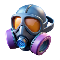 hypnotic mysterious retro Concept art style, isolated cutout of a futuristic respirator mask with integrated filters and sensors, ultra-detailed with Transparent Background high resolution png