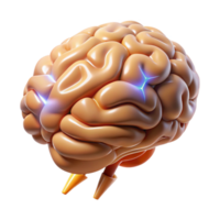 fascinating whimsical modern A realistic human brain, pulsing with energy with Transparent Background high resolution png