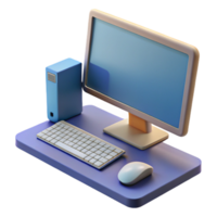 impressive gothic Desktop computer with monitor, keyboard, and mouse with Transparent Background genuine png