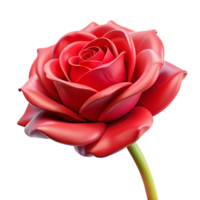 distinctive futuristic Hyper-specific concept art style, isolated cutout of a single, ultra-detailed wilting rose, red petals with Transparent Background studio quality png