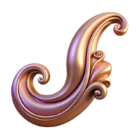 immaculate acclaimed Ultra-detailed, concept art style isolated cutout of an Art Nouveau stylized whiplash curve, ornate, elegant, flowing, with Transparent Background png