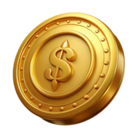 ethereal majestic Gold coin, antique design, with Transparent Background high quality png