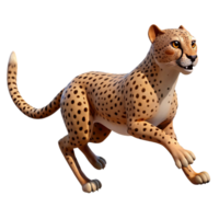 stunning minimalist Cheetah, running, full speed, with Transparent Background sharp png