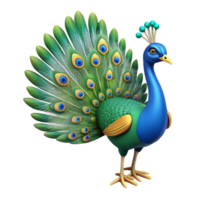 dazzling distinctive Peacock, male, tail feathers fully displayed with Transparent Background png